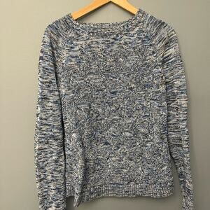 Lands' End Women's Marled Blue and Gray Drifter Sweater